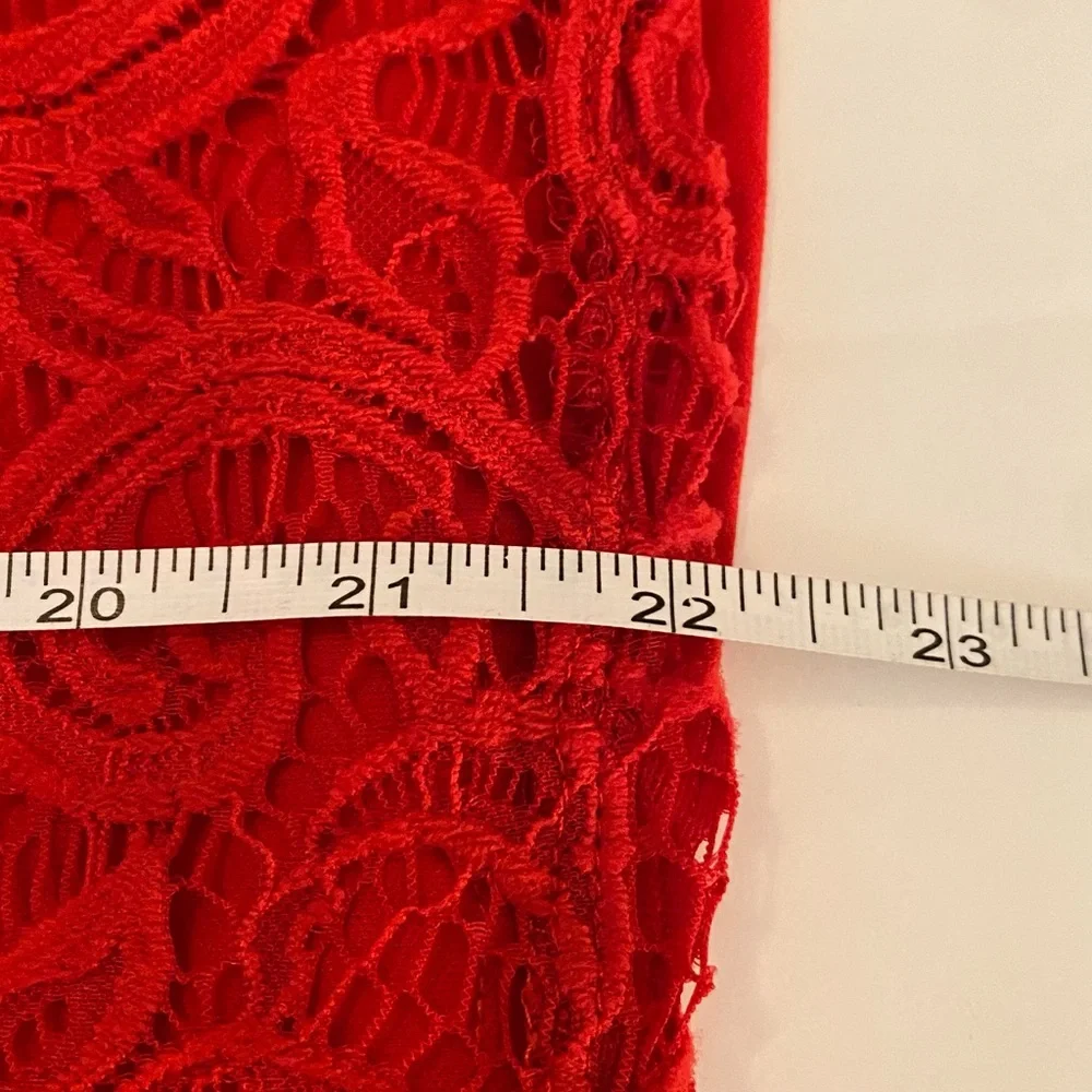 Tacera Elegant Red Lace Halter Women's Blouse Sz XL Sleeveless spaghetti strap - Picture 6 of 10